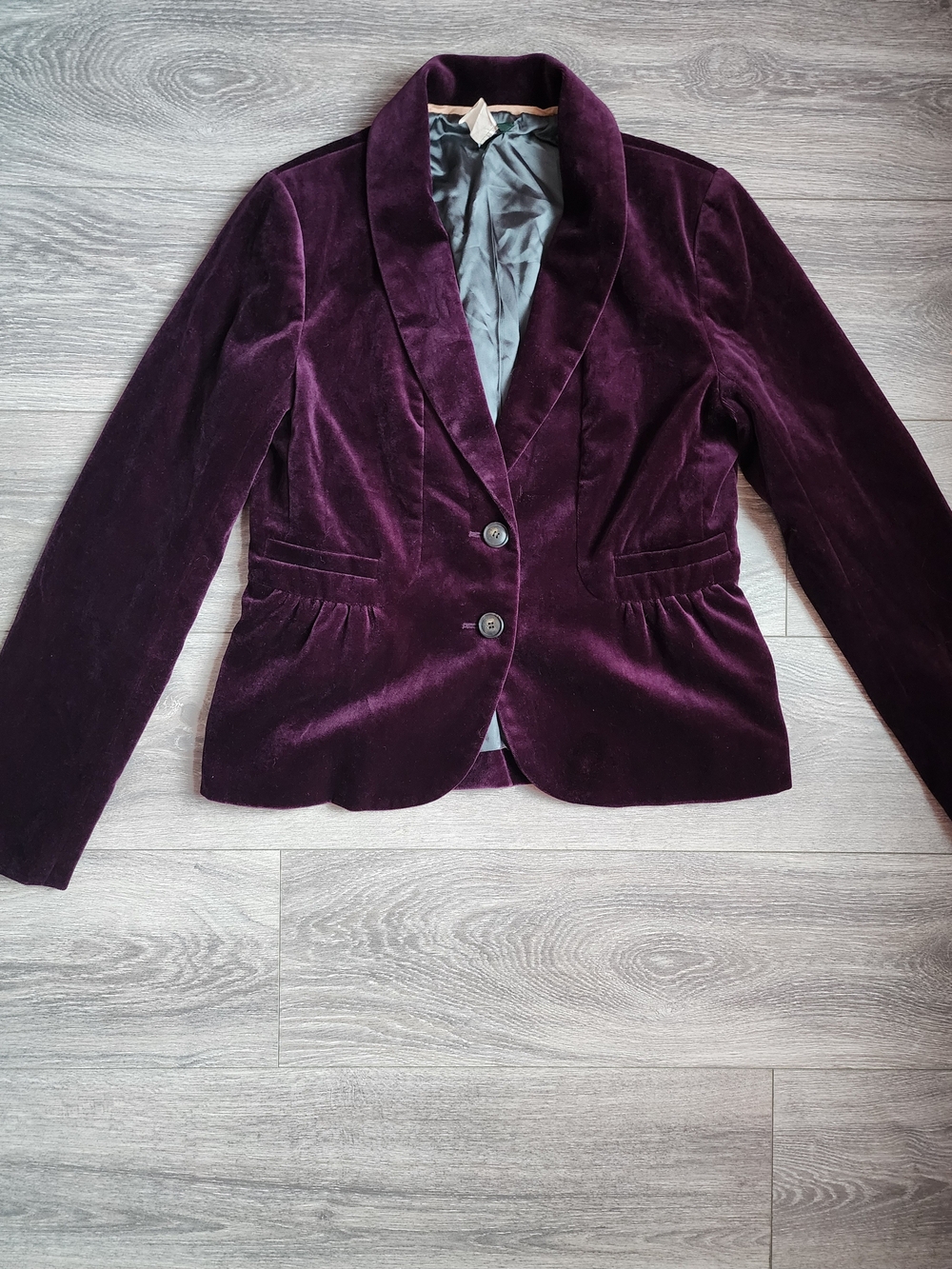 J. Crew Dark Purple Velvet Peplum Blazer Women's 8 Medium